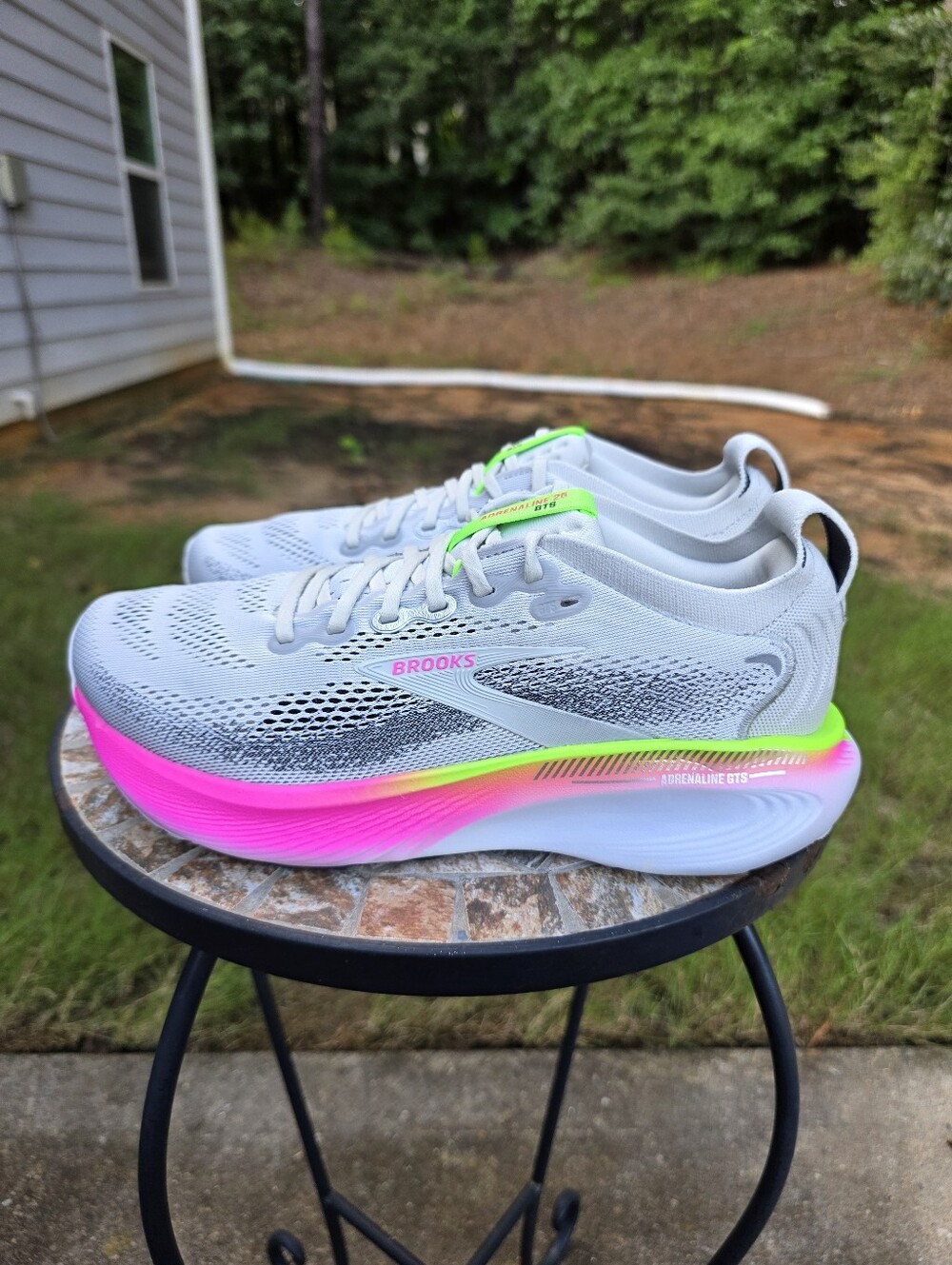Brooks Adrenaline GTS 25 Oyster/Pink Running Shoes Women's Size 9.5 Worn 1x Box - Picture 5 of 11